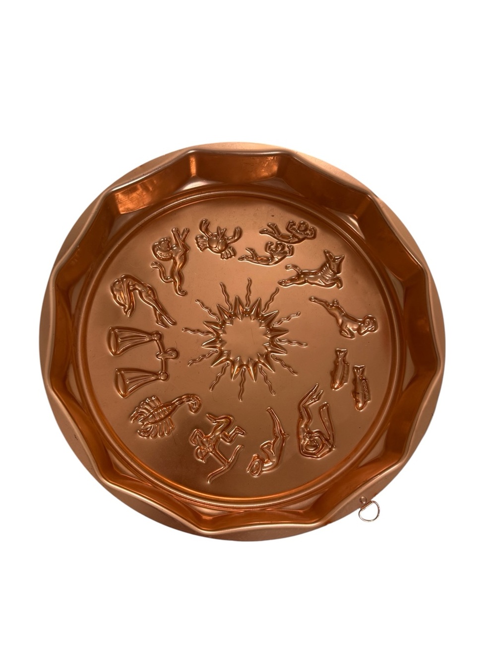 Vintage Whimsigoth Copper Zodiac Gelatin Mold 12” Astrology Wall Hanging MCM
